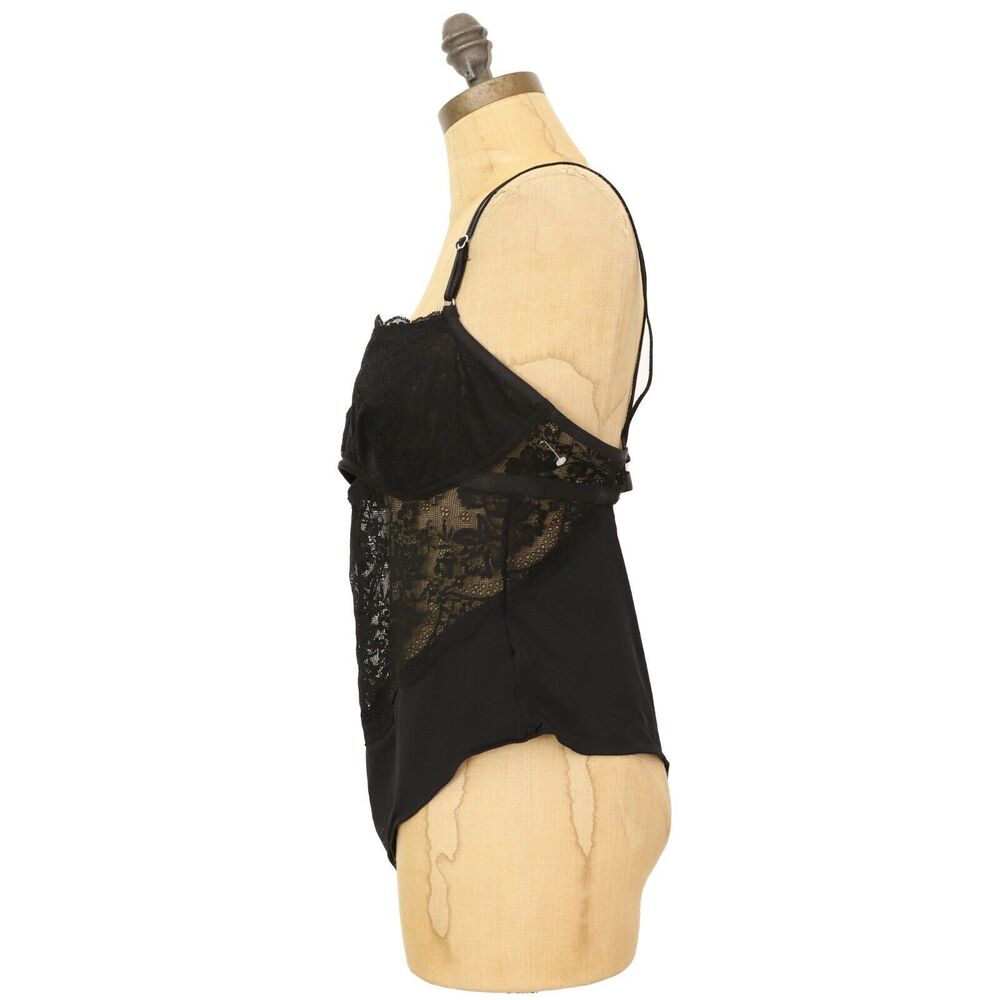 HUNKEMOLLER Alana Thong Bodysuit L Black Caviar Teddy Lace Lingerie Sexy NEW B68 - Picture 5 of 6